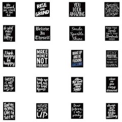 Quotes Stickers Vinyl Decal Motivational Sayings Sentiments Craft Pack Lot 61pc