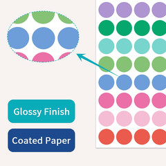 1″ Colored Dot Stickers 1050 PCS Circle round Stickers Colored Coding Labels (Co