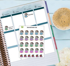 Book Lovers Reading Book Club Hand Drawn Planner Stickers Organizer Journal