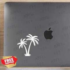 NBFU 5.6″ Palm Tree Tropical White Stickers Set of 2