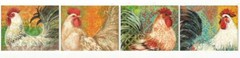 12 Beautiful Susan Winget 1 1/2″ x 1 1/4″ ROOSTER CHICKEN Stickers USA MADE #13