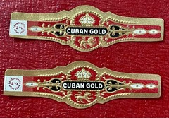 Set of 2 1920s Cuban Gold Cigar Bands – MINT New Old Stock – Unused Gold Gilt