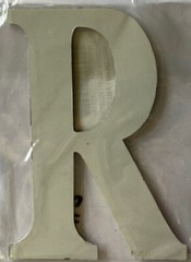 WHITE MAGNET METAL LETTER“R”ArtMind Alphabet•Upper-Case •Monogram•Word•Journal
