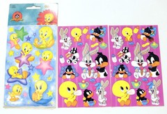 Vintage Sandylion Looney Tunes Stickers Lot of 2 Sealed Packs & 4 Loose Sheets