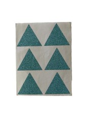 BLUE GLITTERED TRIANGLES Stickers(6pc)Shapes•3 sides•Teal