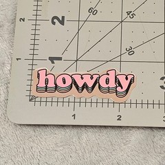 Howdy Sticker Retro Western Cowgirl Pink Pastel Die Cut Decal Laptop