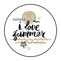 30 I LOVE SUMMER ENVELOPE SEALS LABELS STICKERS 1.5″ ROUND GIFTS TAGS PLANNER