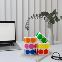 3000 Pieces 1 Inch round Removable Color-Code Dot Stickers Circle Dots Stickers