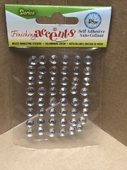 DARICE Self Adhesive Stones-Jewels-Gems CLEAR/SILVER- 1/4″ 48PC SET