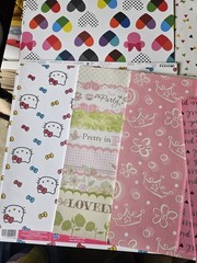 Amazing girl scrapbooking lot of single pages Hello Kitty Prinecess Minnie Mouse