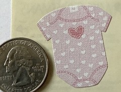 GIRL FABRIC OUTFIT & CHUBBY STORK Stickers(4pc)Mrs. Grossman’s•Baby•Card Making•