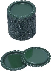 100 PCS Flattened Chrome Bottle Caps – Chrome Dark Green, 1 Inch Smooth DIY C…