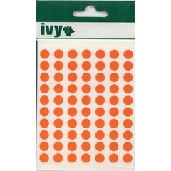 Ivy Orange 8mm Self Adhesive Round Dot Labels 980 Labels 232710