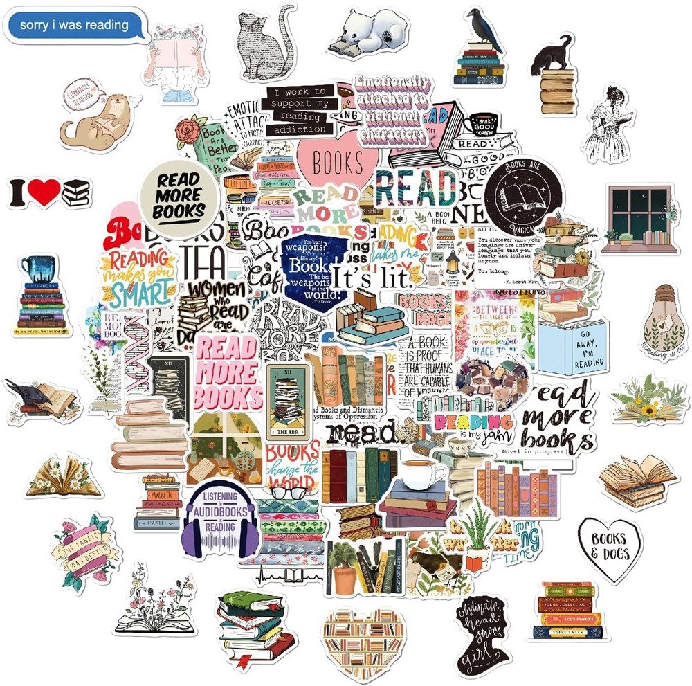 Bookish Stickers | 100Pcs Aesthetic Reading Book Stickers for Kindle | Book Love