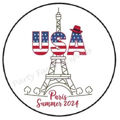 TEAM USA SUMMER PARIS ENVELOPE SEALS LABELS STICKERS PARTY FAVORS