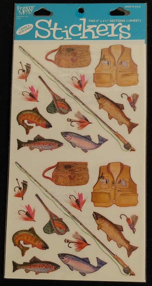 NEW – Frances Meyer 26 Stickers Fishing Fun Lignin and Acid Free Made in U.S.A.