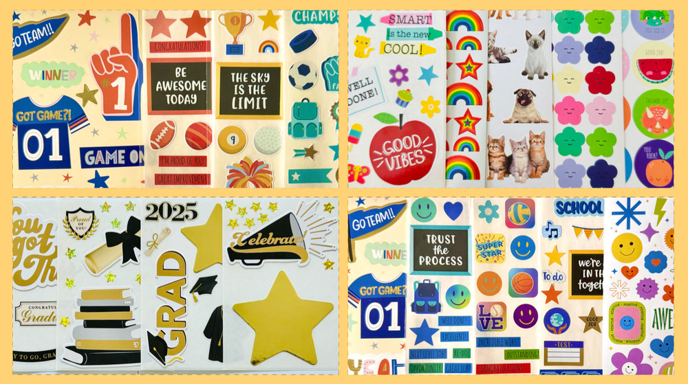 School Stickers Graduation boy girl sports yearbook classroom field day rewards