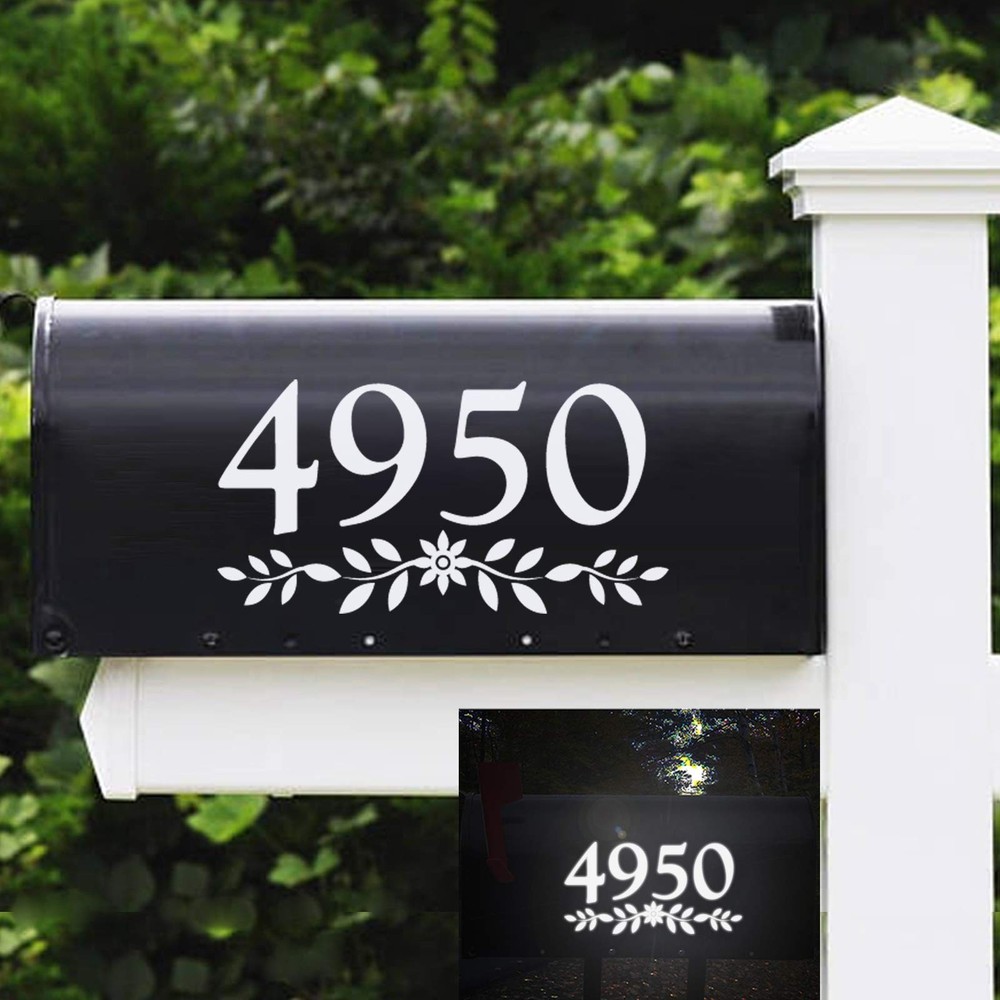 House Numbers Decal, Farmhouse Style Mailbox Address Sign, Vinyl Stickers, White