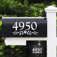 House Numbers Decal, Farmhouse Style Mailbox Address Sign, Vinyl Stickers, White