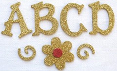 Doodlebug – GOLD – GLiTTER Alphabet Chipboard Letters Die Cuts 1.5″ inch tall
