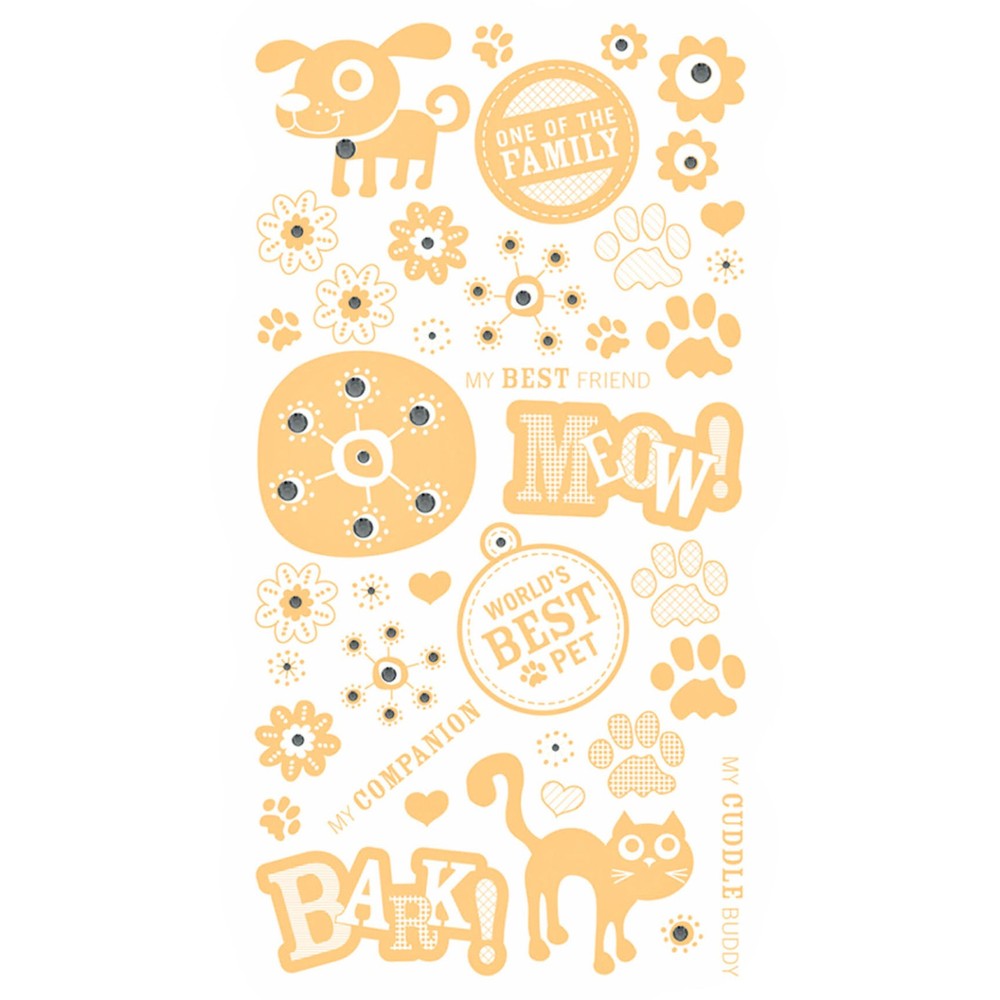 BasicGrey MAX & WHISKERS SPARKLING RUB-ONS -MAIZE IMAGES with GREY RHINESTONES