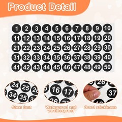 1 Set 1 Inch 1 to 100 Consecutive Number Stickers for Box, Black