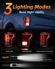OKLPF Rear Brake Tail Light Compatible With 2015 2016 2017 Ford F150 F-150 Re…