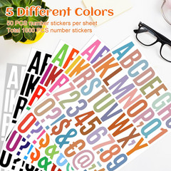 1000-Piece Waterproof Vinyl Alphabet & Number Stickers for Address Signage