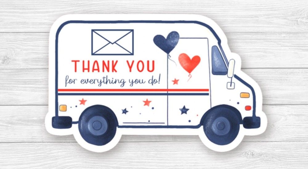 Set of 30 pcs USPS Mail Truck Thank You Cute Mail Car Appreciation Stickers B405