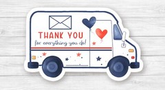Set of 30 pcs USPS Mail Truck Thank You Cute Mail Car Appreciation Stickers B405