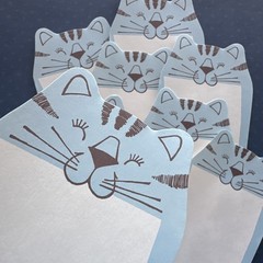 Vintage 80s Note Stationary Paper Sheets Feeling Blue 1983 Cat Sweet Message Lot