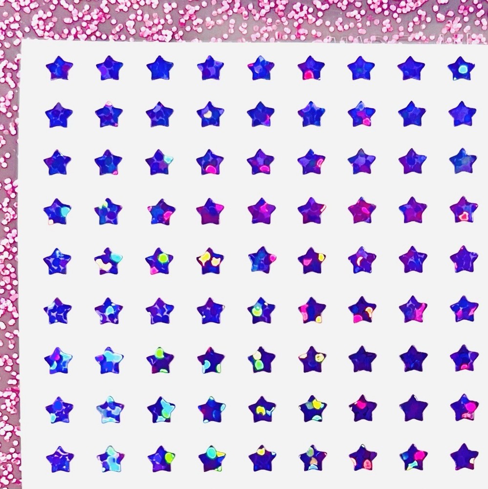 0.2 inch Holographic Sparkle Star Stickers! – **VERY TINY** – Choose a Color!