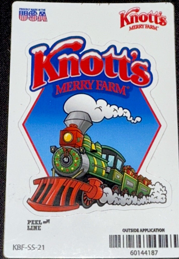 KNOTTS MERRY FARM TRAIN STICKER✨🚂🎄🚂🎄🚂✨3 1/2” X 2 1/2”✨GLOSSY✨FUN TIME✨💫
