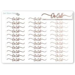 On Call  Script Planner Stickers / 30 Gold Foiled Text Headers (1.5″) /  Wo…