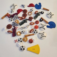 UNUSED Decorative Buttons SPORTS Baseball Golf Soccer Crafts Sewing Scrapbook
