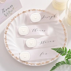25Pcs White Heart Shaped Wax Seal stickers Self Adhesive Envelope Seal Stickers