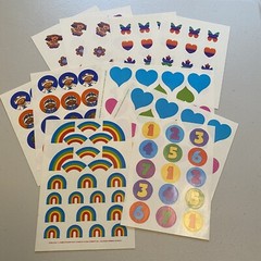 Vtg Current Inc Stickers Lot Rainbows Hearts Bears Butterflies 11 Sheets 1984