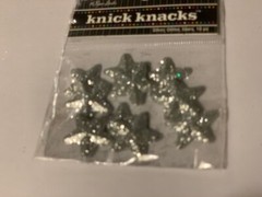 KNICK KNACKS SPARE PARTS 285296 3D SILVER GLITTER STARS STICKERS 3D STARS