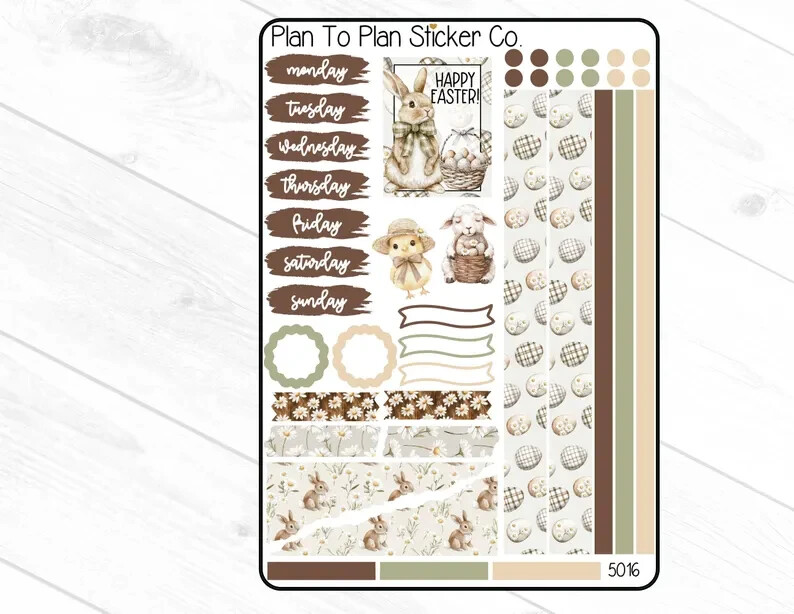 5016~~Countryside Easter Journaling Kit Planner Stickers.