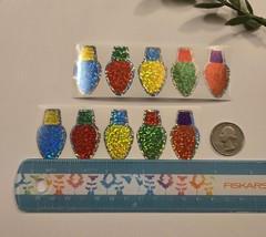 15 Christmas Light Stickers/Christmas Bulb Stickers/Holiday Light Stickers