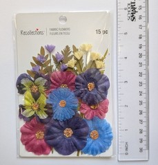 Dark Fabric Pressed Flowers Scrapbooking Embellishments By Recollections