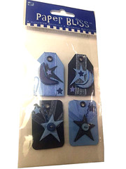 Moon Stars Night Dream Memory Blue Mini Tags Paper Bliss Stickers