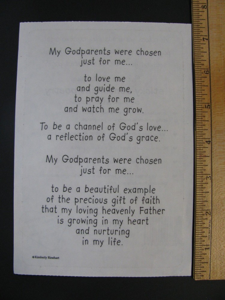 It Takes Two GODPARENTS Phrase Sticker Sentiment Poetry K Rinehart 1 Piece NOS