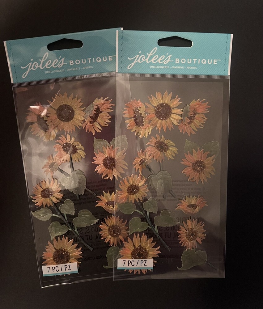 Set Of 2: Jolee’s Boutique Dimensional Stickers-Sunny Sunflowers