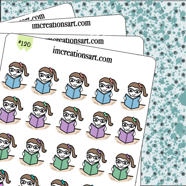 Book Lovers Reading Book Club Hand Drawn Planner Stickers Organizer Journal