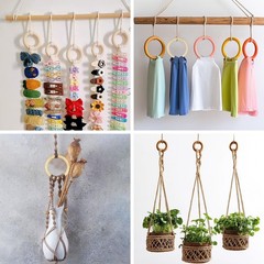 20 Pcs Wooden Rings for Craft, 4inch/100mm Unfinished Wood Rings, Wooden Ring…