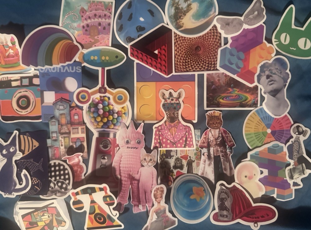 Colorful Aesthetic Sticker Lot Surreal Kawaii Pop Art Collage Scrapbook 50 Pcs
