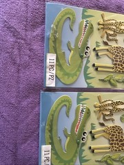 K & Company Adhesive Shipboard Stickers Featuring A Safari Theme 4 Sheets New