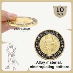 10 Pcs Put on the Whole Armor of God Coin Religious Prayer Coins for Christia…