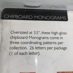 Fiskars Alphabet Chipboard Monogram RELAX FLORAL Pattern 3.5″ Cloud 9 Design
